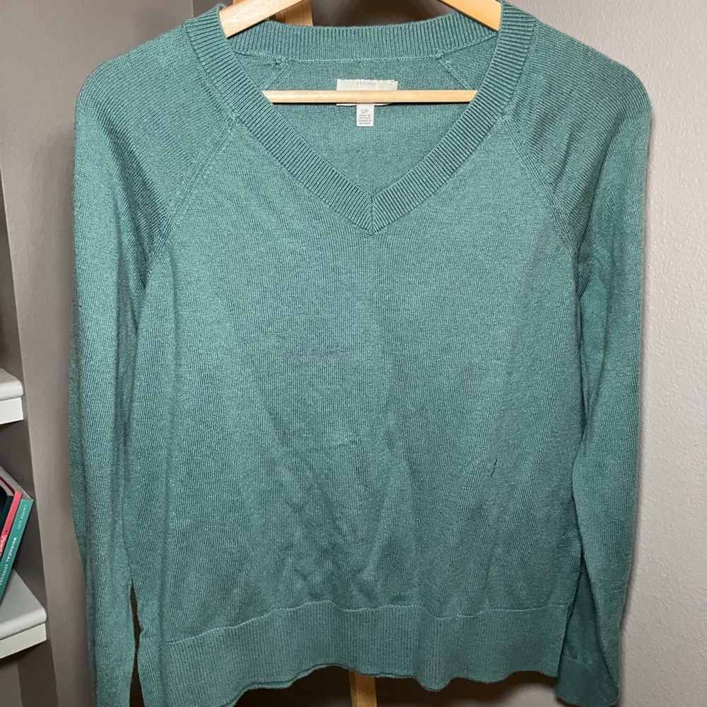Lucky Brand Women's Teal V-Neck Sweater